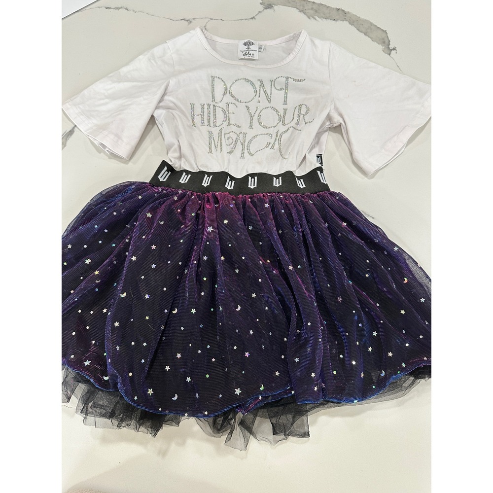 Lola + The Boys White Top with Purple Starry Tulle Skirt